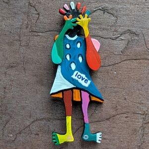 JOE SAM hand-painted love pin joesam